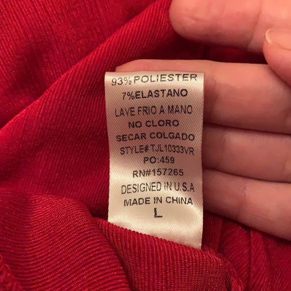 Jlux label red Kenzia high neck bodysuit. Never worn, no tags - Picture 7 of 8